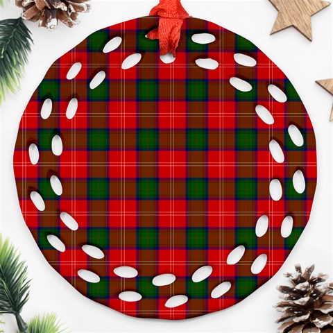 Chisholm Tartan Ornament (Round Filigree) from ArtsNow.com Front