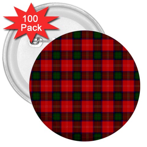 Chisholm Tartan 3  Button (100 pack) from ArtsNow.com Front