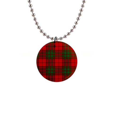 Comyn Tartan 1  Button Necklace from ArtsNow.com Front