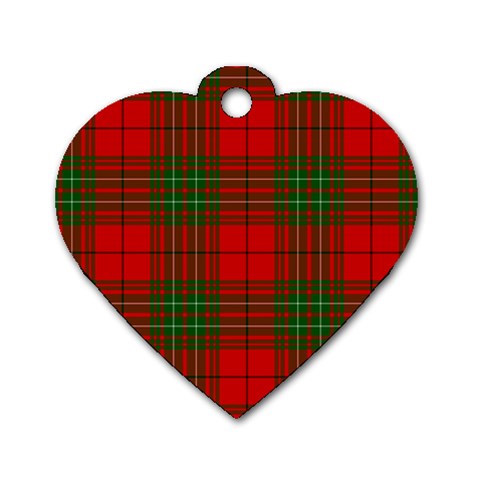 Comyn Tartan Dog Tag Heart (Two Sides) from ArtsNow.com Front