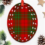 Comyn Tartan Oval Filigree Ornament (Two Sides)
