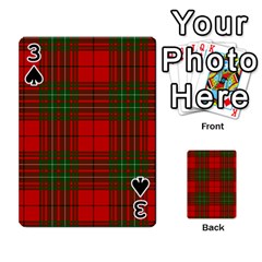 Comyn Tartan Playing Cards 54 Designs from ArtsNow.com Front - Spade3