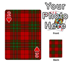 Comyn Tartan Playing Cards 54 Designs from ArtsNow.com Front - Heart2