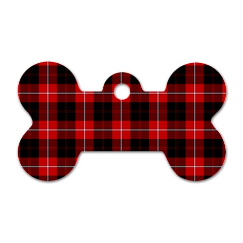 Cunningham Tartan Dog Tag Bone (One Side) from ArtsNow.com Front