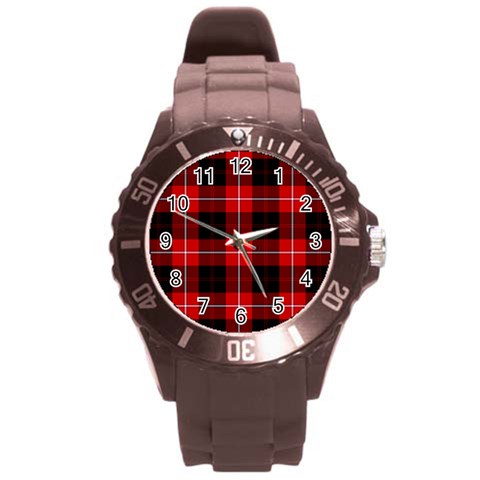 Cunningham Tartan Round Plastic Sport Watch (L) from ArtsNow.com Front
