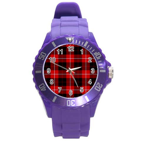 Cunningham Tartan Round Plastic Sport Watch (L) from ArtsNow.com Front