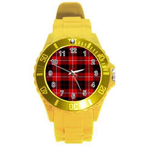 Cunningham Tartan Round Plastic Sport Watch (L) from ArtsNow.com Front