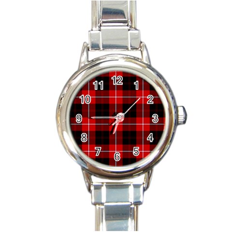 Cunningham Tartan Round Italian Charm Watch from ArtsNow.com Front