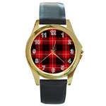 Cunningham Tartan Round Gold Metal Watch