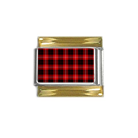 Cunningham Tartan Gold Trim Italian Charm (9mm) from ArtsNow.com Front