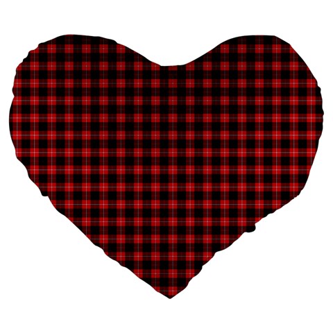Cunningham Tartan Large 19  Premium Flano Heart Shape Cushion from ArtsNow.com Front