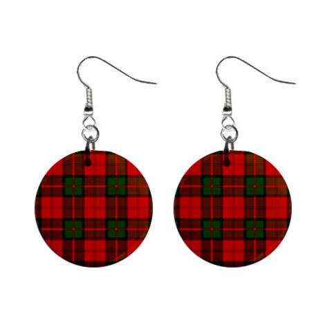 Dunbar Tartan 1  Button Earrings from ArtsNow.com Front