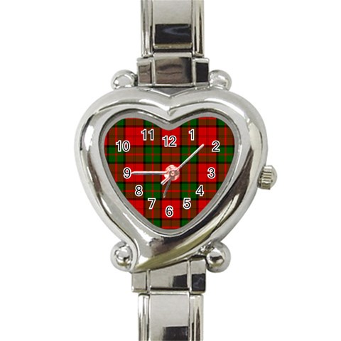 Dunbar Tartan Heart Italian Charm Watch from ArtsNow.com Front