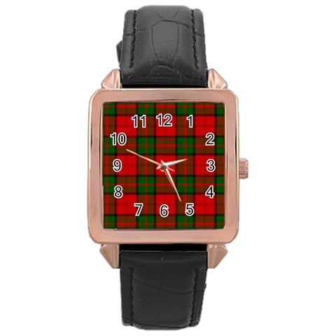 Dunbar Tartan Rose Gold Leather Watch from ArtsNow.com Front