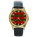 Dunbar Tartan Round Gold Metal Watch