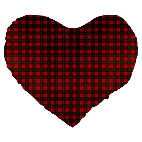 Dunbar Tartan Large 19  Premium Heart Shape Cushion from ArtsNow.com Front