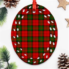 Dunbar Tartan Oval Filigree Ornament (Two Sides) from ArtsNow.com Front