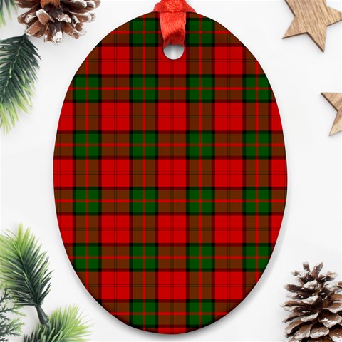 Dunbar Tartan Oval Ornament (Two Sides) from ArtsNow.com Front