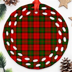 Dunbar Tartan Round Filigree Ornament (Two Sides) from ArtsNow.com Front