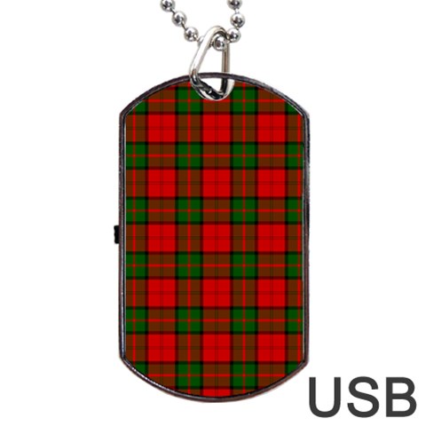 Dunbar Tartan Dog Tag USB Flash (Two Sides) from ArtsNow.com Front