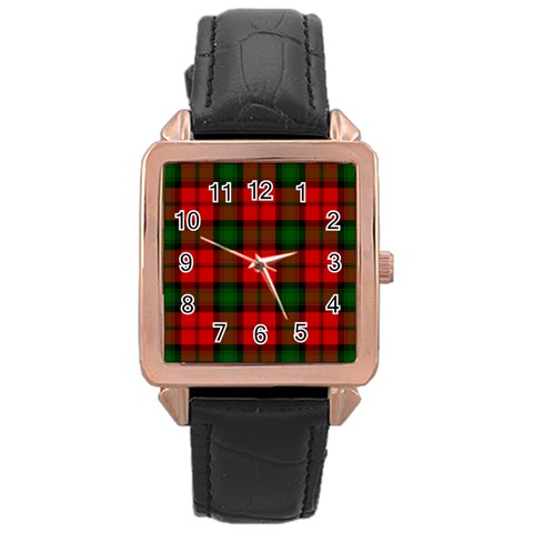 Kerr Tartan Rose Gold Leather Watch from ArtsNow.com Front