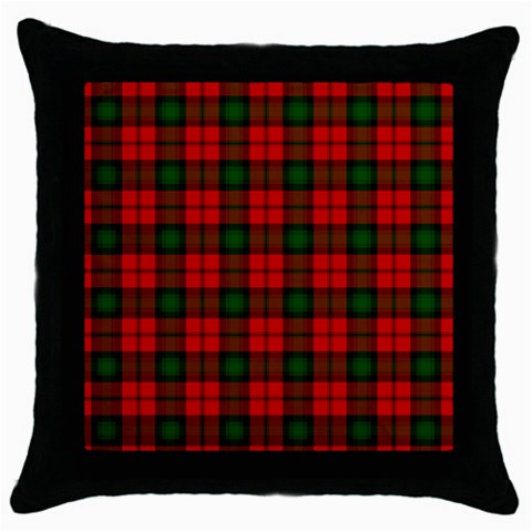 Kerr Tartan Throw Pillow Case (Black) from ArtsNow.com Front