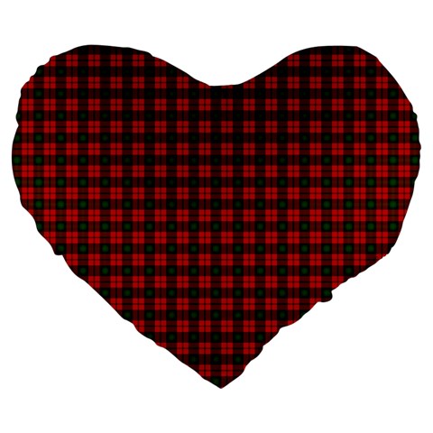 Kerr Tartan Large 19  Premium Flano Heart Shape Cushion from ArtsNow.com Front