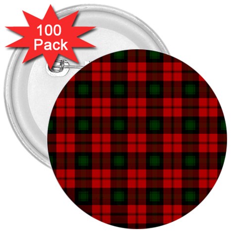 Kerr Tartan 3  Button (100 pack) from ArtsNow.com Front