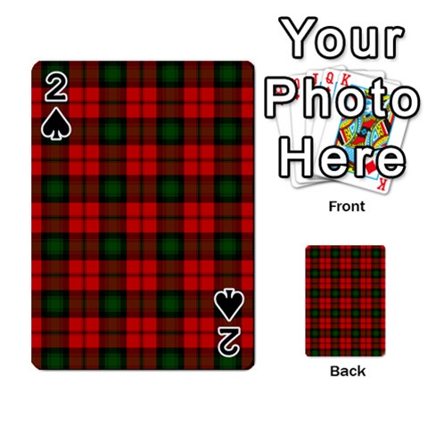 Kerr Tartan Playing Cards 54 Designs from ArtsNow.com Front - Spade2