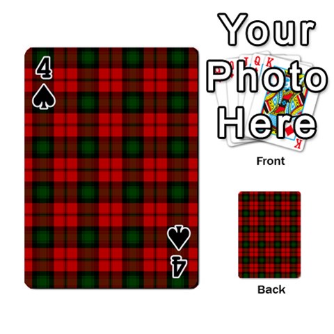 Kerr Tartan Playing Cards 54 Designs from ArtsNow.com Front - Spade4