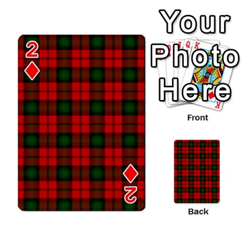 Kerr Tartan Playing Cards 54 Designs from ArtsNow.com Front - Diamond2