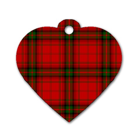 MacDougall Tartan Dog Tag Heart (One Side) from ArtsNow.com Front