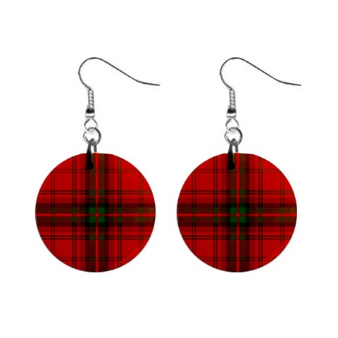MacDougall Tartan 1  Button Earrings from ArtsNow.com Front