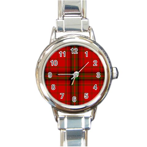 MacDougall Tartan Round Italian Charm Watch from ArtsNow.com Front