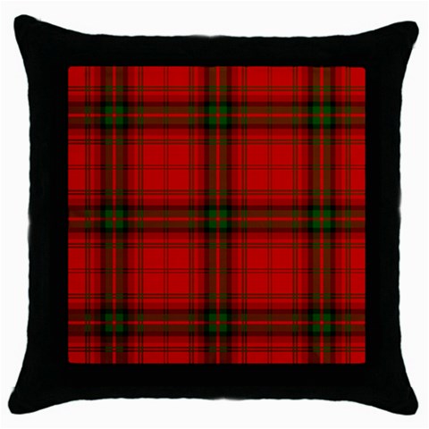 MacDougall Tartan Throw Pillow Case (Black) from ArtsNow.com Front