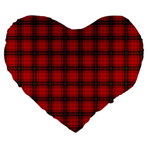 MacDougall Tartan Large 19  Premium Flano Heart Shape Cushion from ArtsNow.com Front