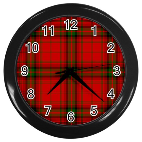 MacDougall Tartan Wall Clock (Black) from ArtsNow.com Front