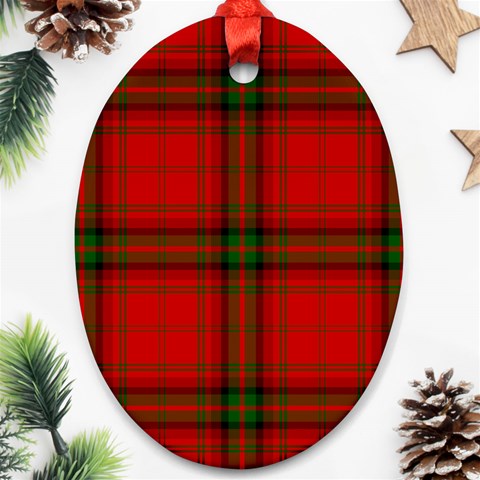 MacDougall Tartan Oval Ornament (Two Sides) from ArtsNow.com Front