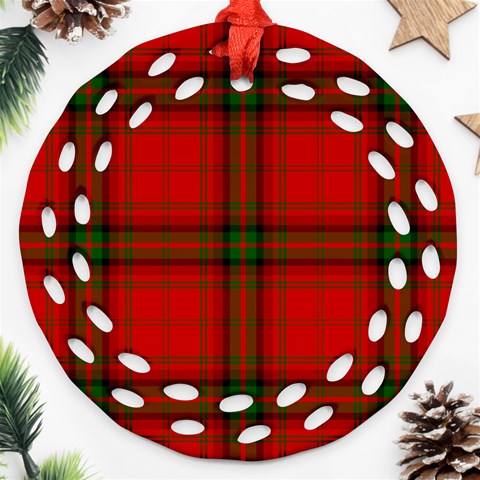 MacDougall Tartan Ornament (Round Filigree) from ArtsNow.com Front