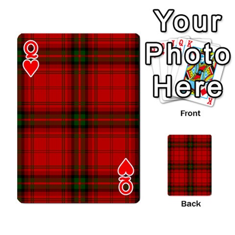 Queen MacDougall Tartan Playing Cards 54 Designs from ArtsNow.com Front - HeartQ