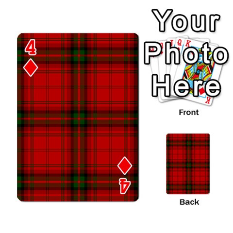 MacDougall Tartan Playing Cards 54 Designs from ArtsNow.com Front - Diamond4