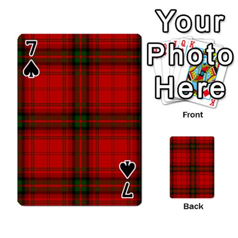 MacDougall Tartan Playing Cards 54 Designs from ArtsNow.com Front - Spade7