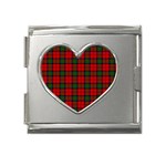 MacDuff Tartan Mega Link Heart Italian Charm (18mm)