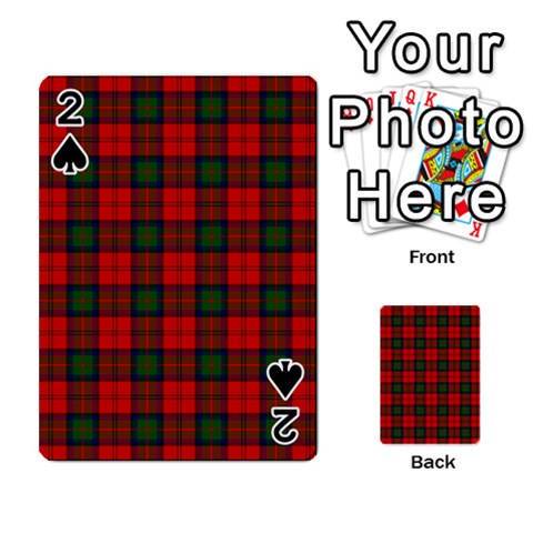 MacDuff Tartan Playing Cards 54 Designs from ArtsNow.com Front - Spade2