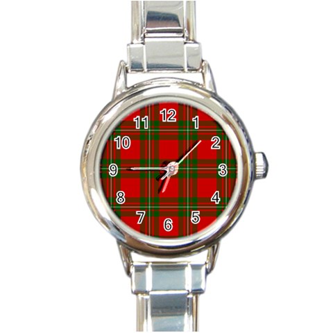 MacGregor Tartan Round Italian Charm Watch from ArtsNow.com Front