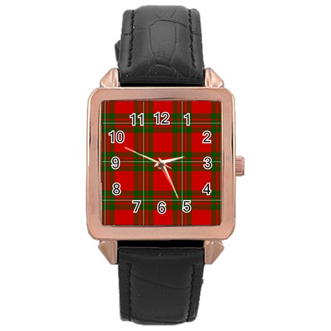 MacGregor Tartan Rose Gold Leather Watch from ArtsNow.com Front