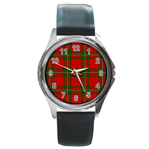 MacGregor Tartan Round Metal Watch from ArtsNow.com Front