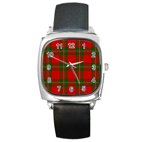MacGregor Tartan Square Metal Watch from ArtsNow.com Front