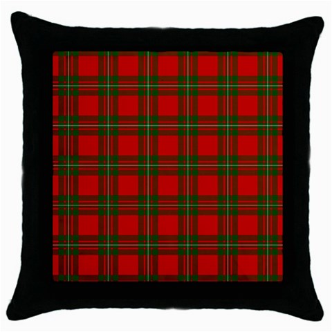 MacGregor Tartan Throw Pillow Case (Black) from ArtsNow.com Front