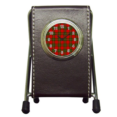 MacGregor Tartan Pen Holder Desk Clock from ArtsNow.com Front